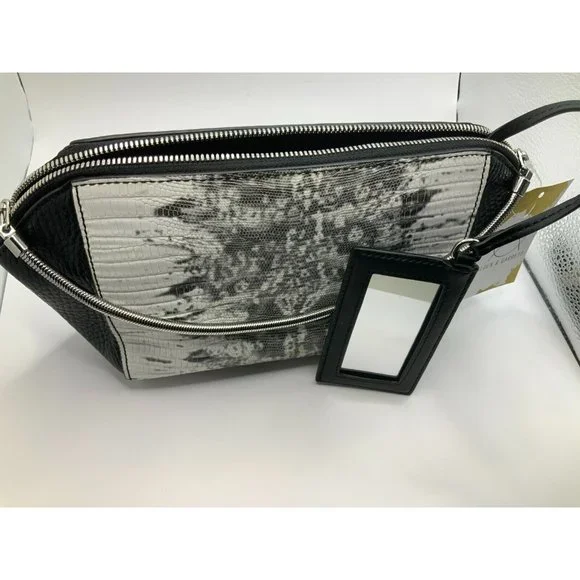 Alexander Wang White & Black Snakeskin Leather Embossed Small Clutch Purse - Picture 5 of 8